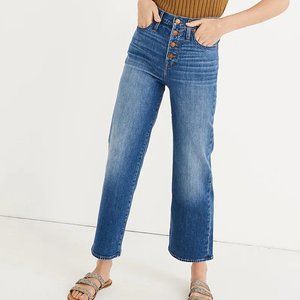 Madewell Slim Wide-Leg Jeans in Olympia Wash (Button-Front Edition) (Size 23)